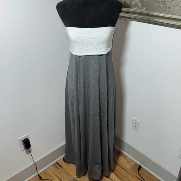 GAP 4 in One Charcoal gray color block strapless Sz L multipurpose dress - Picture 3 of 10